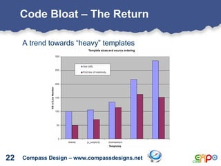 Code Bloat – The Return <ul><li>A trend towards “heavy” templates </li></ul>