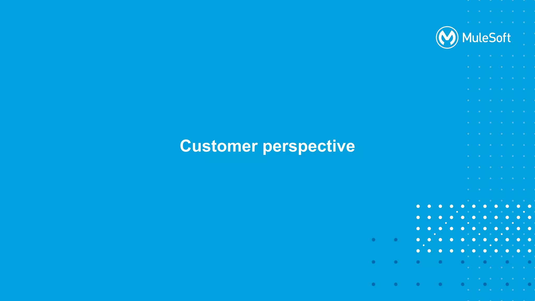 Customer perspective
 