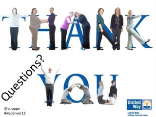 @ctrappe
#wcdenver13

 