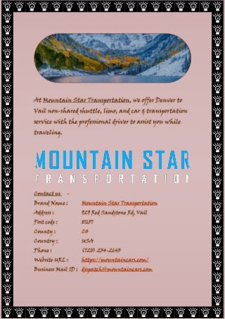 Denver to Vail Transportation, Shuttle, Limo & Car Service
