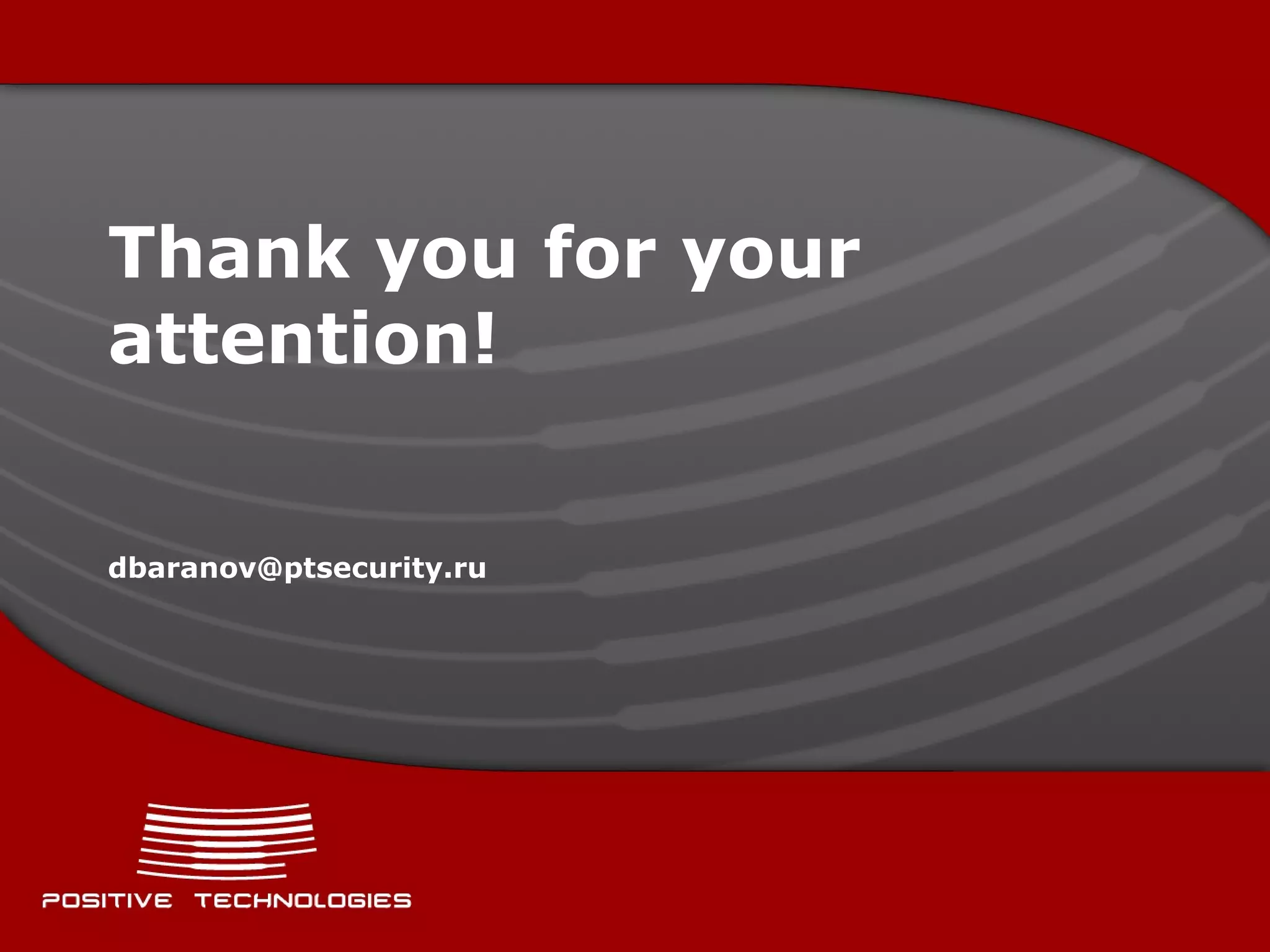 Thank you for your attention ! [email_address] 
