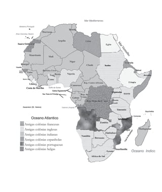 De olho na Cultura 19
Antigas colônias francesas
Antigas colônias inglesas
Antigas colônias italianas
Antigas colônias espanholas
Antigas colônias portuguesas
Antigas colônias belgas
cultura 23 maio 06.pmd 23/5/2006, 18:1819
 