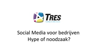 Social Media voor bedrijven
     Hype of noodzaak?
 