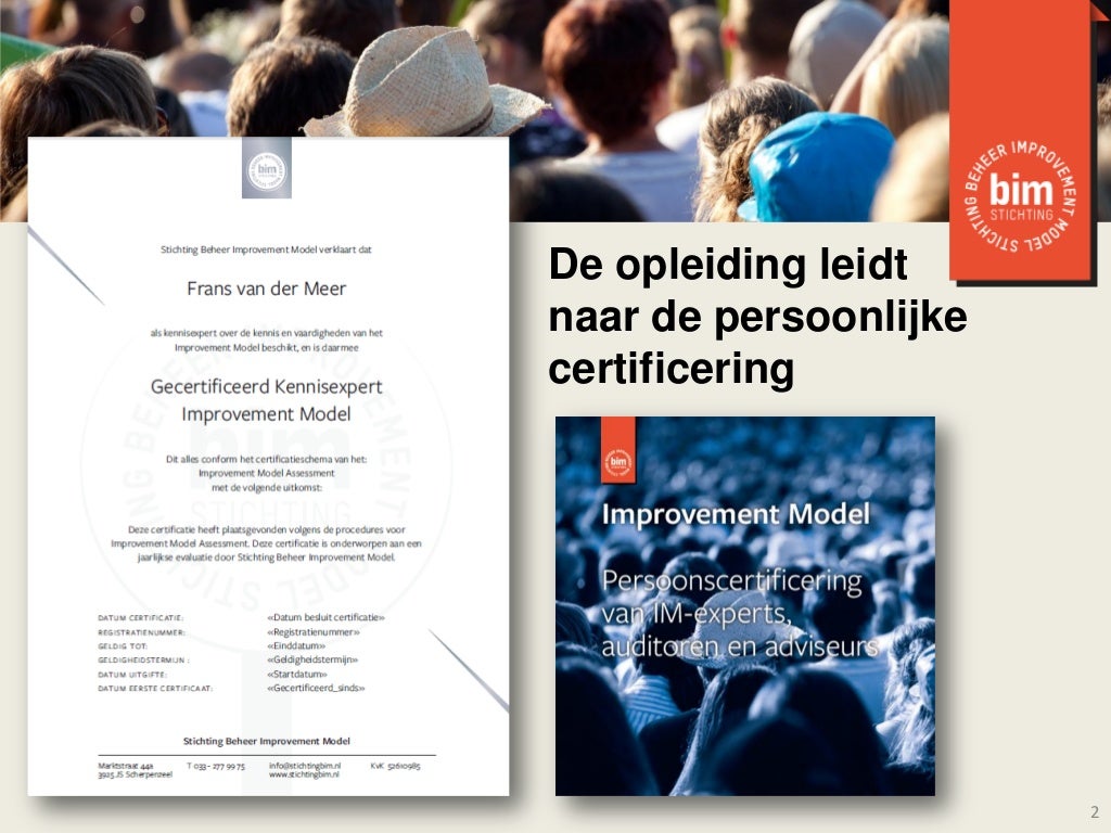 Hoe ziet de opleiding over het Improvement Model eruit?