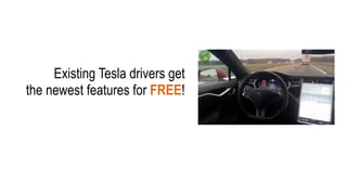 Existing Tesla drivers get  
the newest features for FREE!
 