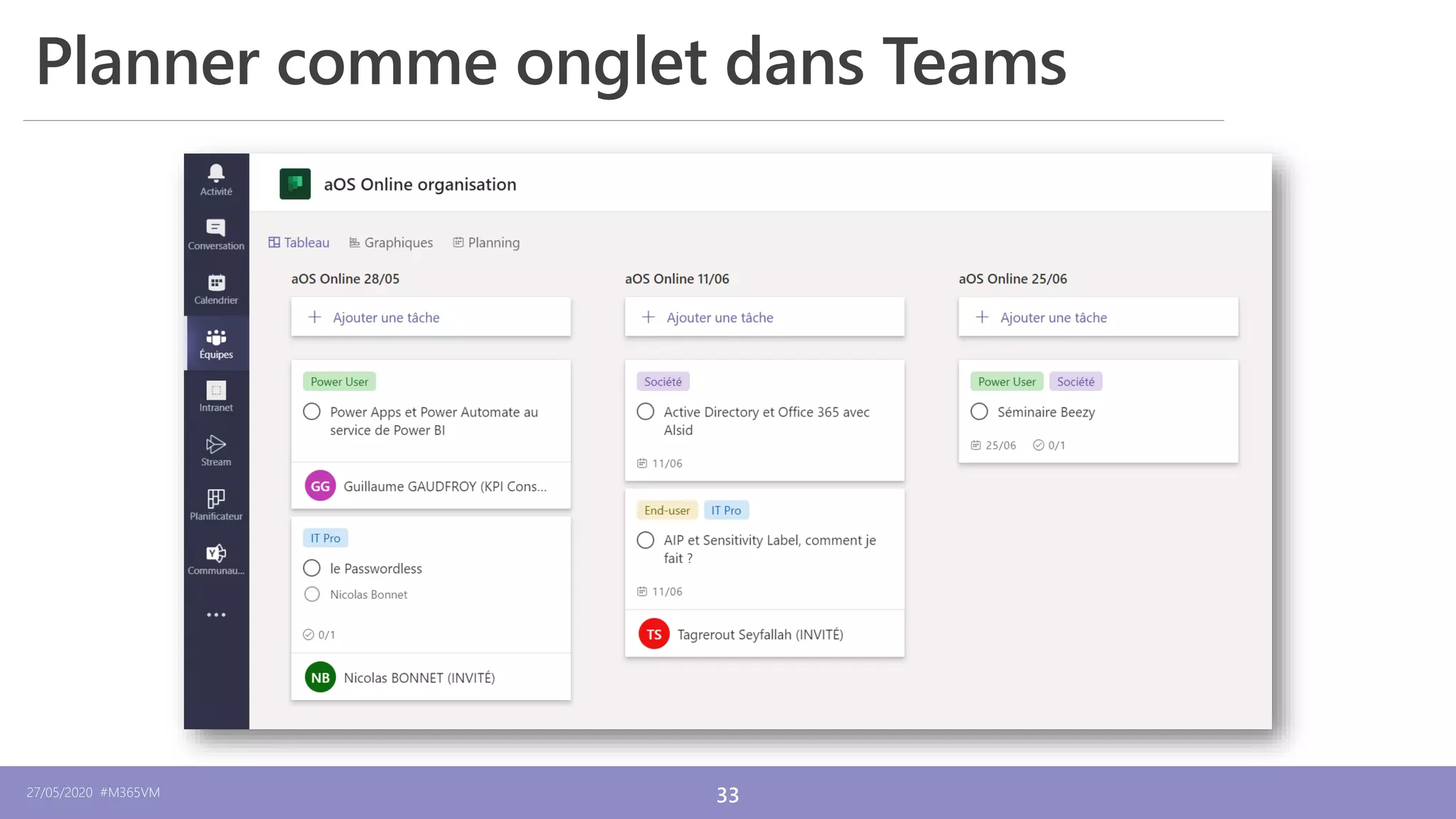 27/05/2020 #M365VM 33
12/12/2019
Planner comme onglet dans Teams
 
