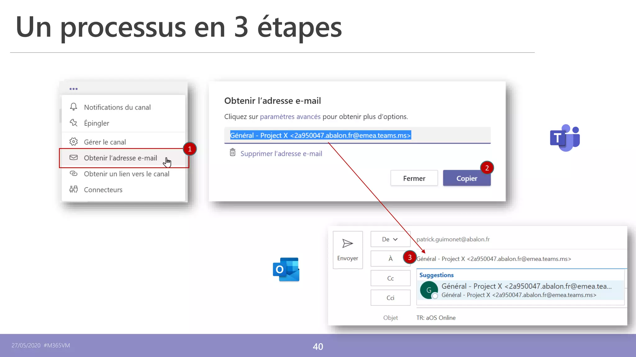 27/05/2020 #M365VM 40
Un processus en 3 étapes
1
2
3
 