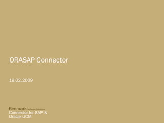 ORASAP Connector 19.02.2009 