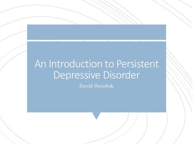 persistent depressive disorder case study