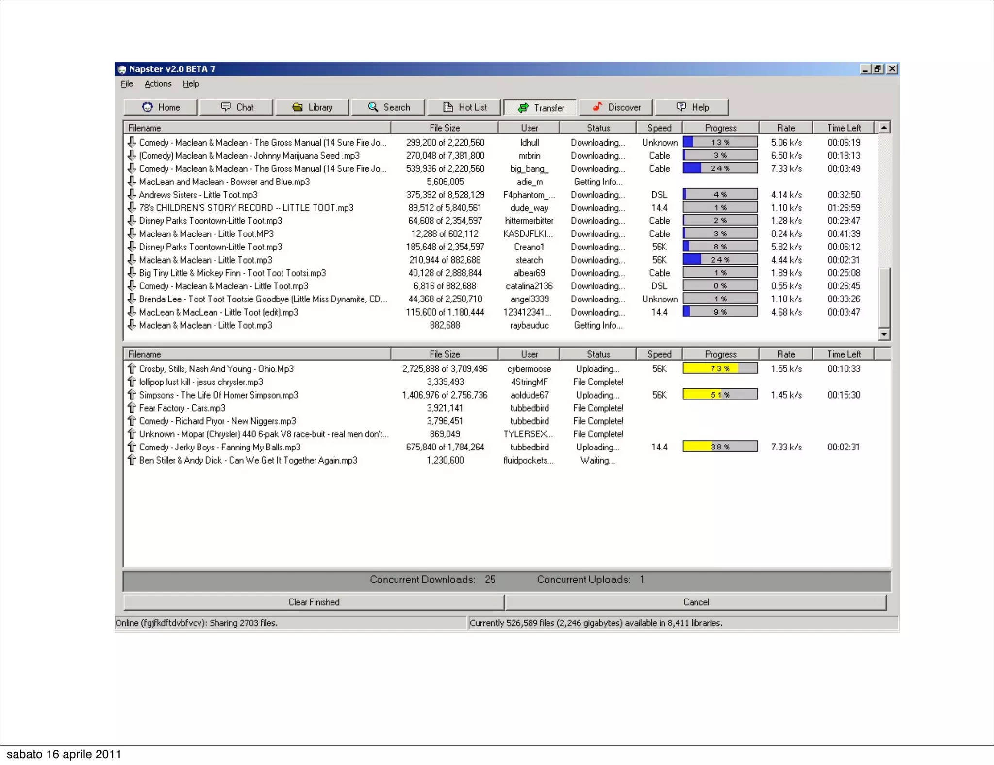 sabato 16 aprile 2011
 