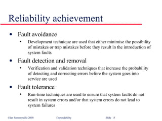 Depandability in Software Engineering SE16 | PPT