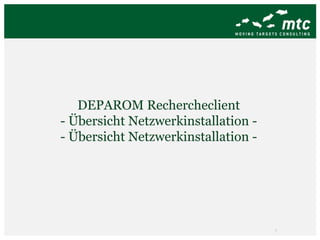 DEPAROM Rechercheclient  - Übersicht Netzwerkinstallation -  - Übersicht Netzwerkinstallation -  