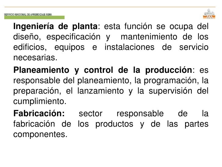 Departamento de producción principal