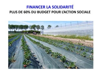 FINANCER LA SOLIDARITÉ
PLUS DE 60% DU BUDGET POUR L’ACTION SOCIALE
 
