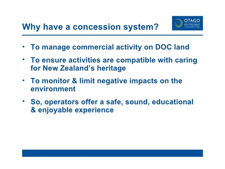 Department Of Conservation Concessions OP 09