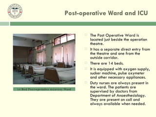 Post Operative Ward Department of Surgery, SSH and BKZMC | PPT