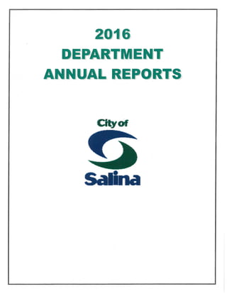 Cityf of Salina-2016 Departmental Annual Report