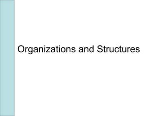 Organizations and Structures
 