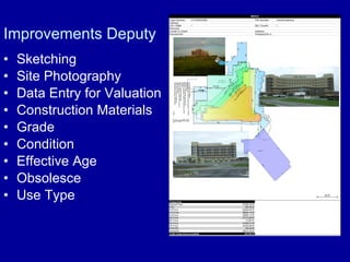 Improvements Deputy Sketching Site Photography  Data Entry for Valuation Construction Materials Grade Condition Effective Age Obsolesce Use Type 