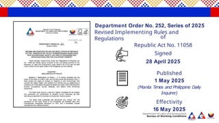 DEPARTMENT ORDER NO.252-25.pptx DOLE OSHS | PPTX