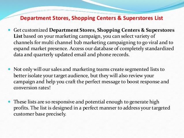 shopping list by department