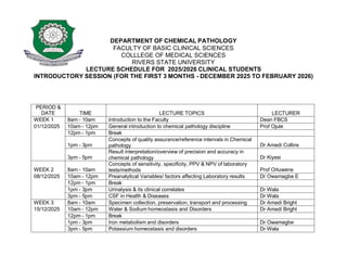 Department Timetable3.pdf and pharmacology questions | PDF