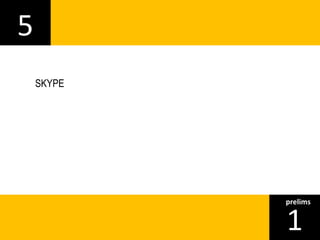 5 
1prelims 
SKYPE 
 