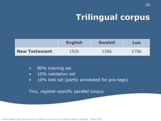 Trilingual corpus80% training set