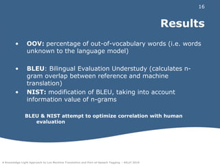 Misconception: morphologically rich languages cannot be used in statistical machine translation, since it is word-based