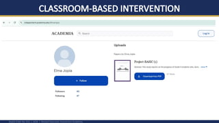 CLASSROOM-BASED INTERVENTION
DepEd Order No. 015, s. 2026 | Revised Classroom Assessment Guidelines
 