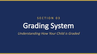 S E C T I O N 0 3
Grading System
Understanding How Your Child is Graded
 