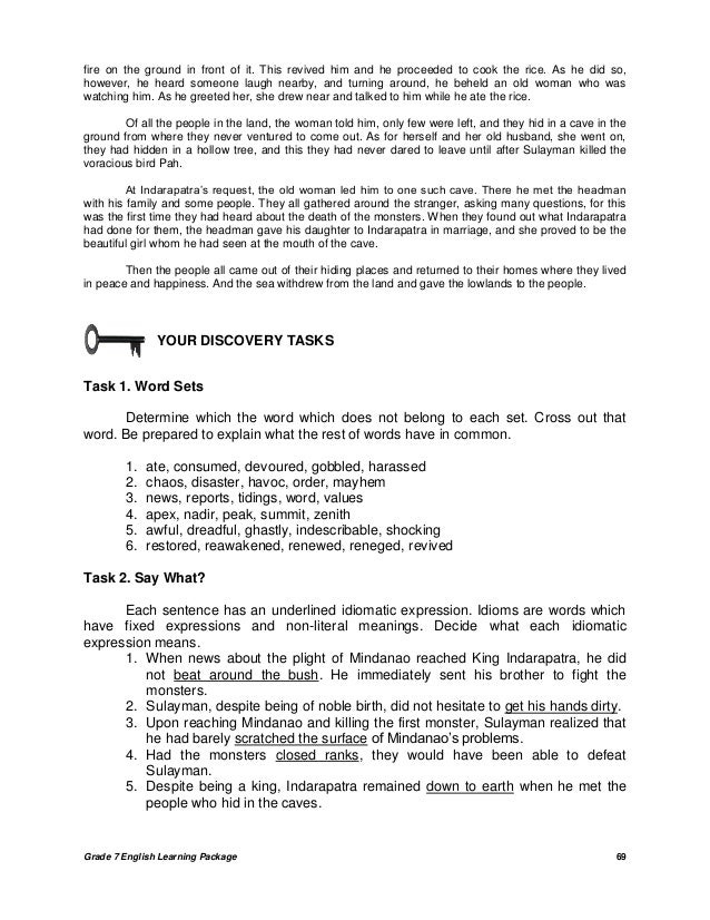 Deped grade 7 english module 1st quarter