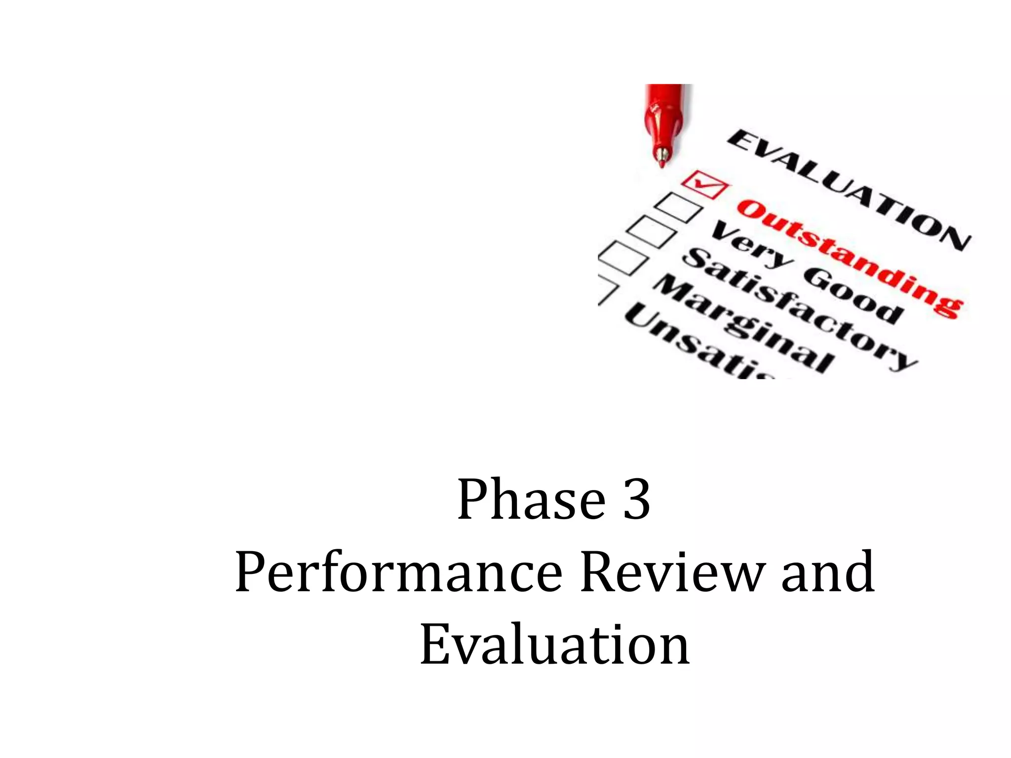 Phase 3
Performance Review and
Evaluation
 