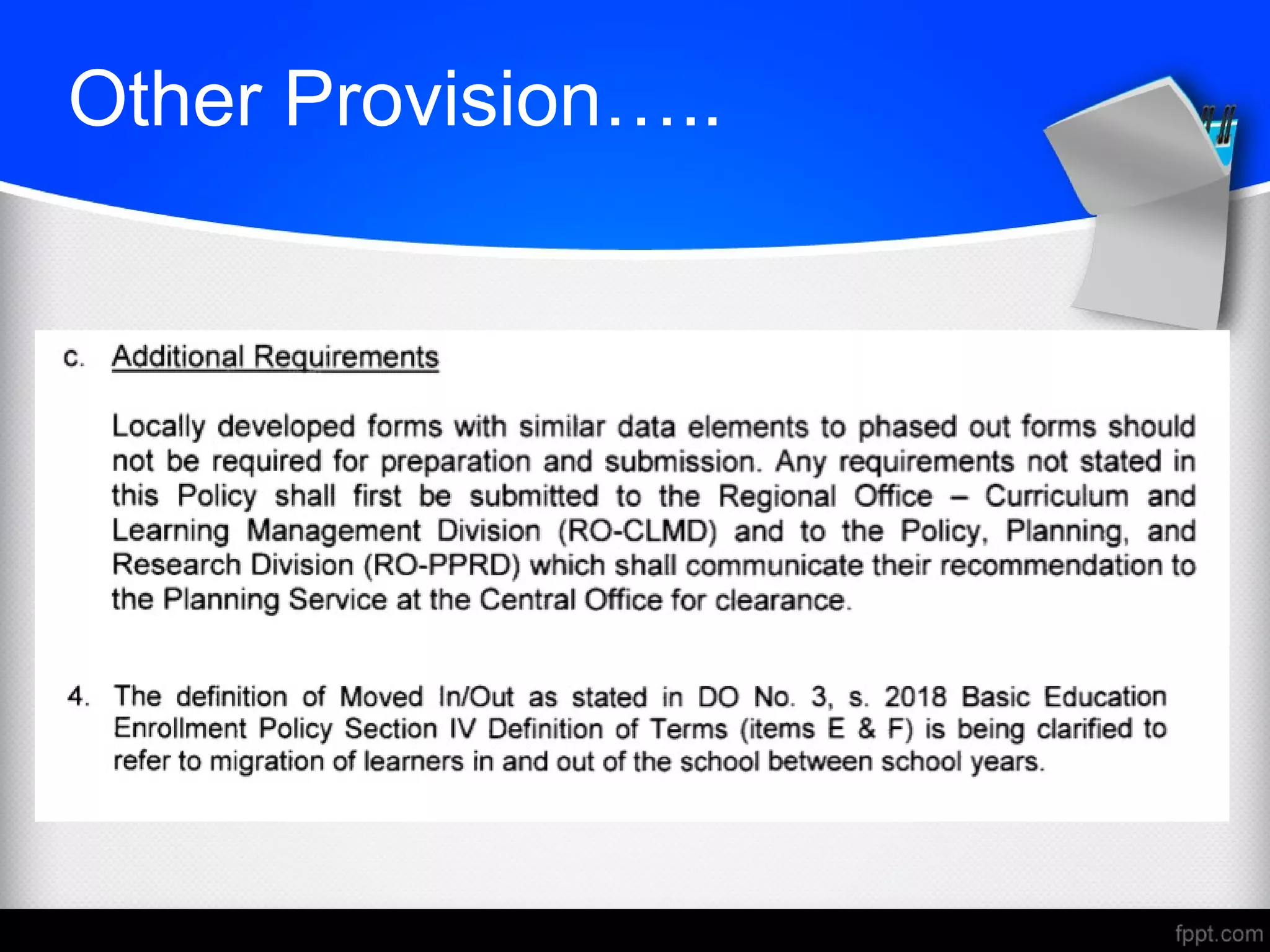 Other Provision…..