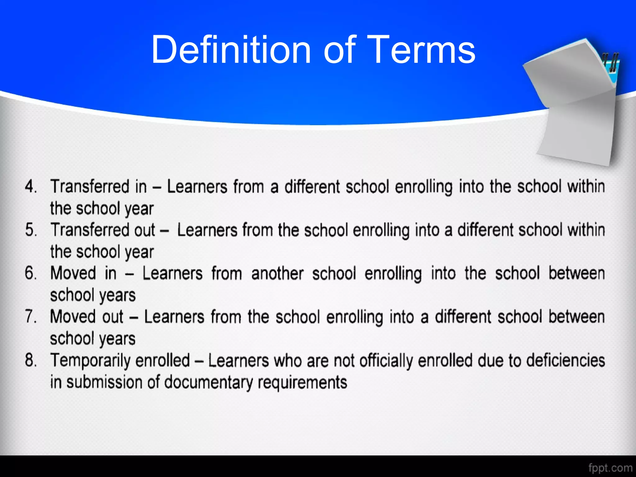 Definition of Terms