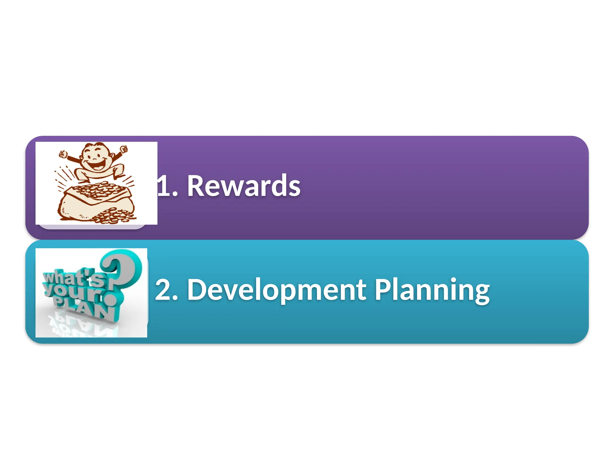 1. Rewards
2. Development Planning
 