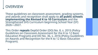 Comprehensive Guidelines on Classroom Assessment, Grading, and Awards ...