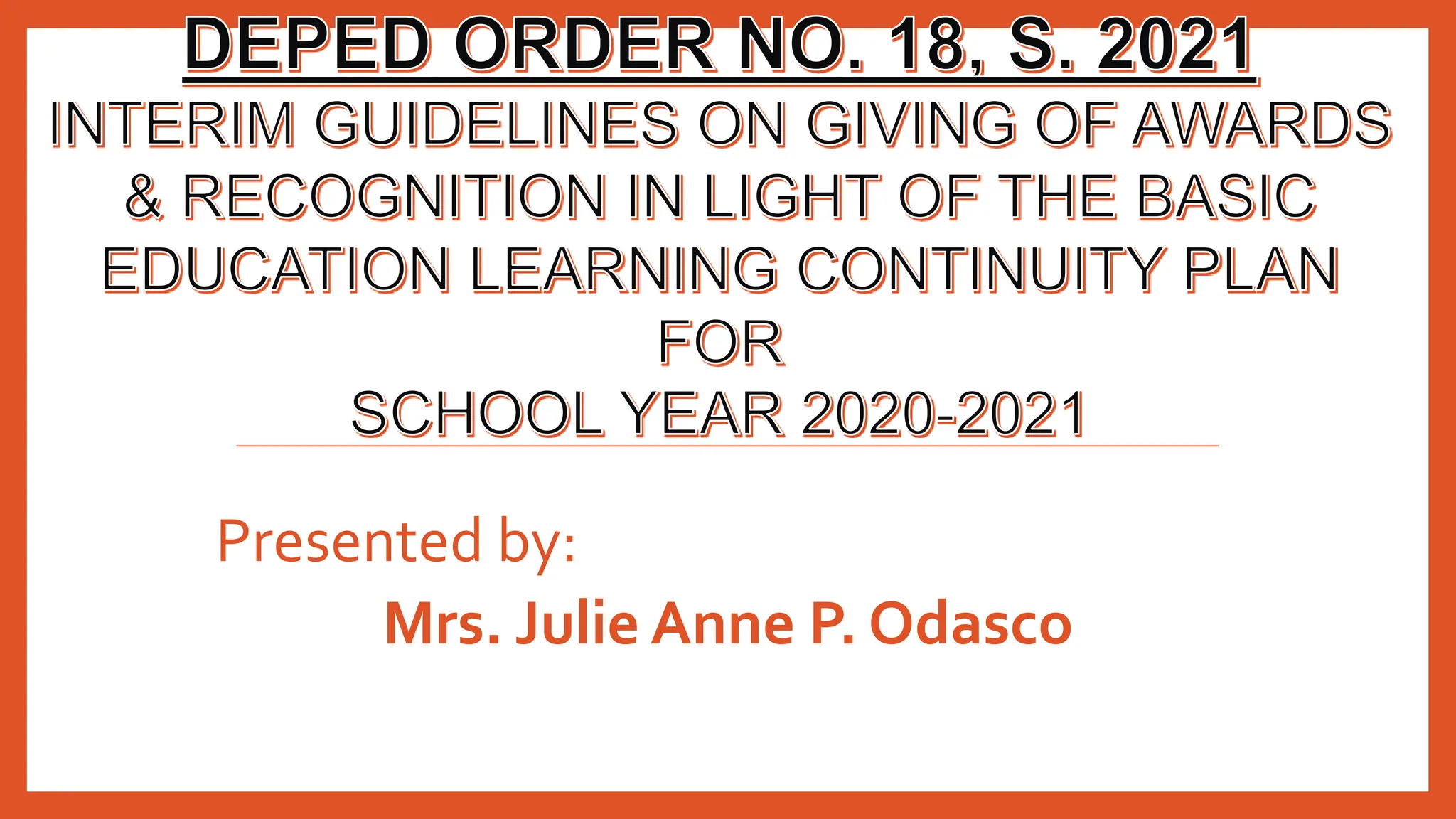 Deped order no 18 s 2021 pptx