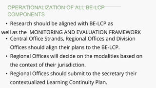 Dep ed's learning continuity plan powerpoint sir cahilig | PPTX