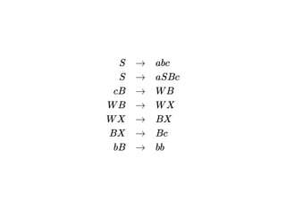 S
S
cB
W B
W X
BX
bB
→
→
→
→
→
→
→
abc
aSBc
W B
W X
BX
Bc
bb
 