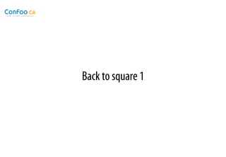Back to square 1
 