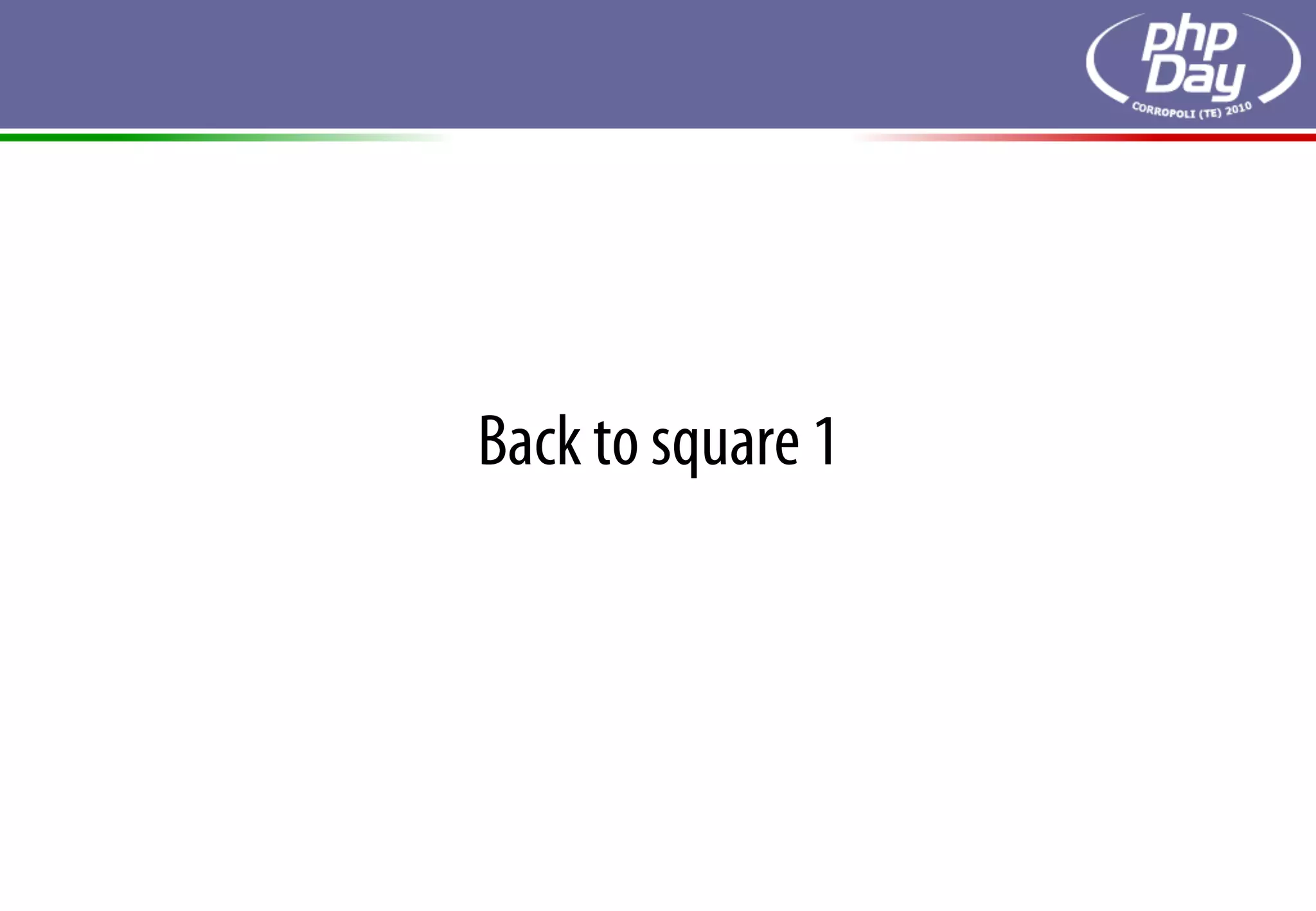 Back to square 1
 