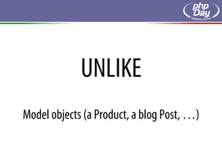 UNLIKE
Model objects (a Product, a blog Post, …)
 