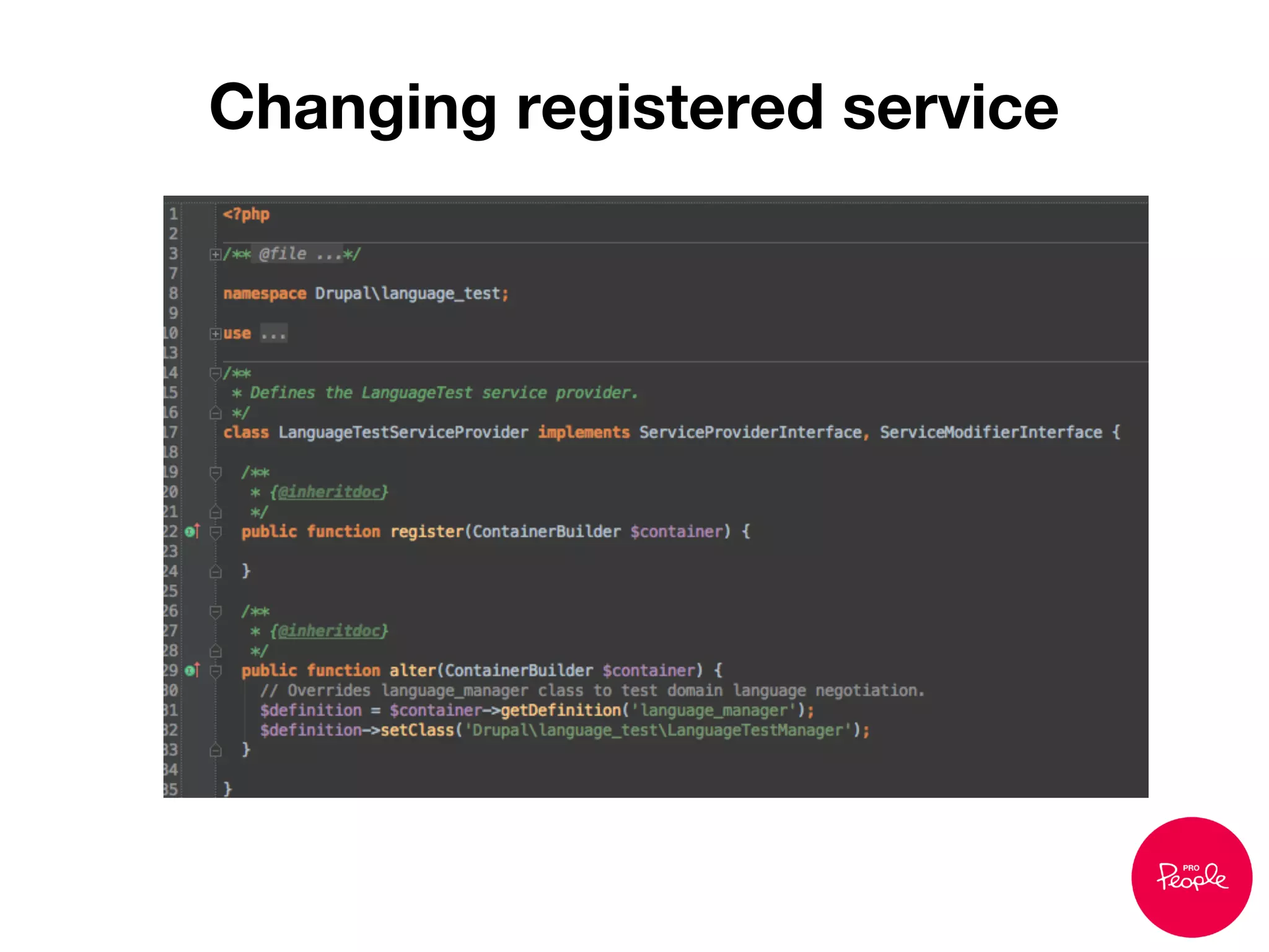 Changing registered service
 
