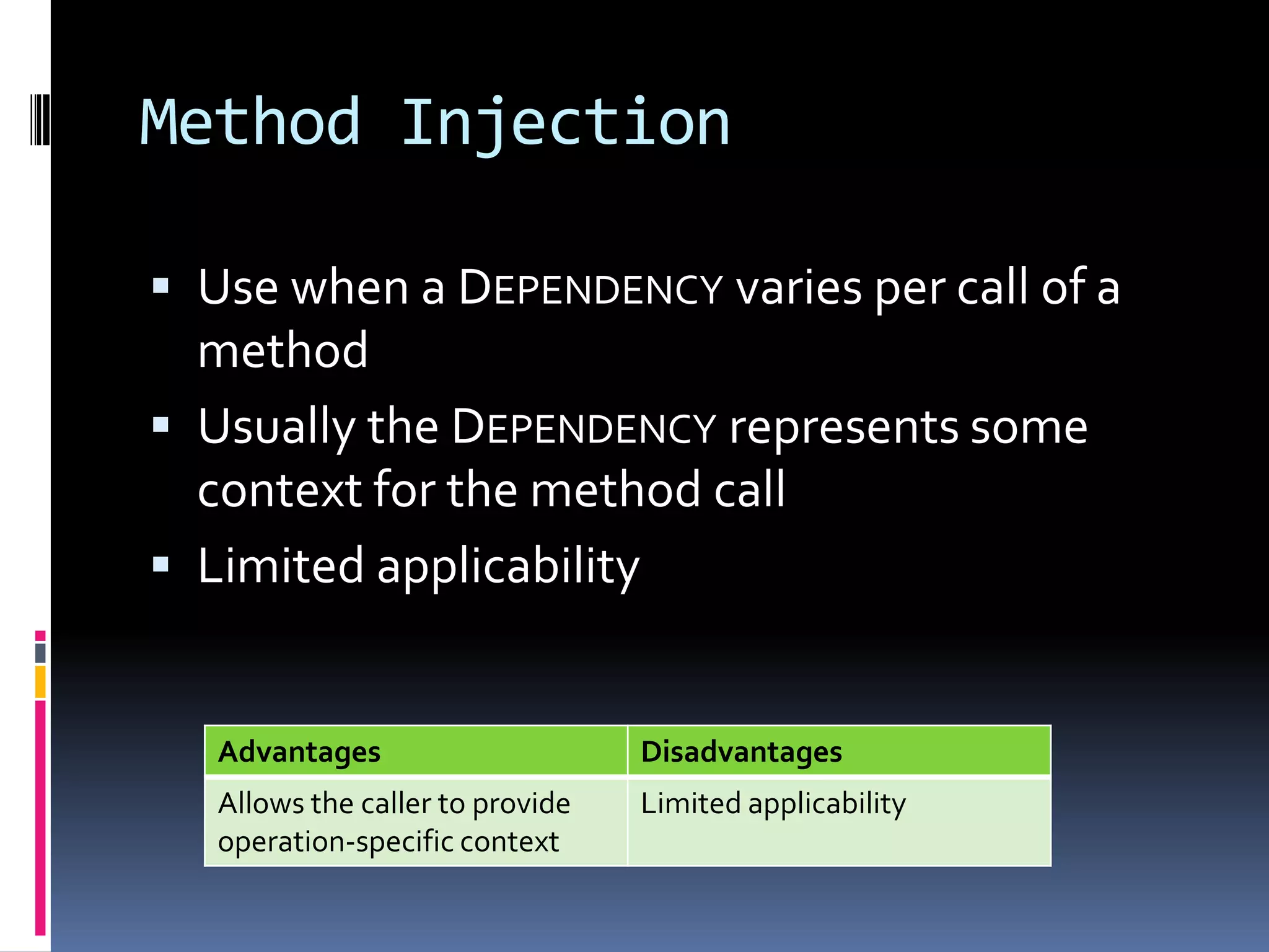 Dependency Injection | PPTX | Programming Languages | Computing