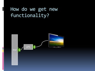 How do we get new
functionality?
Wall
UPS
 