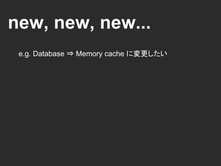 new, new, new...
制御の反転だけでは生成コードが散在する
ClientA:
new GitHub(new GitHubDatabase());
ClientB:
setDatabase(new GitHubDatabase());
ClientC:
create(new GitHubDatabase());
 