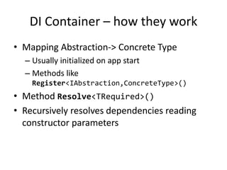 Dependency injection - the right way | PPTX
