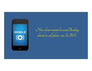 Now client wanted to send Booking
details to cell phone via SMS .

 