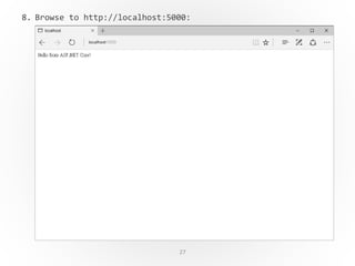 27
8. Browse to http://localhost:5000:
 